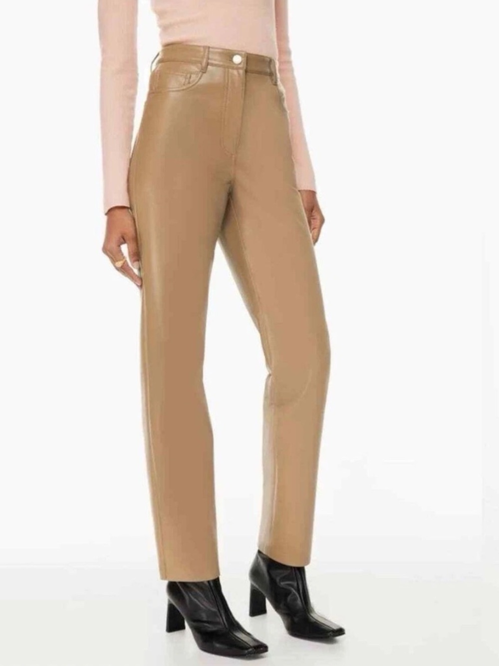 Aritzia Wilfred The Melina Vegan Leather Pant in Saville Beige Women’s Size 00